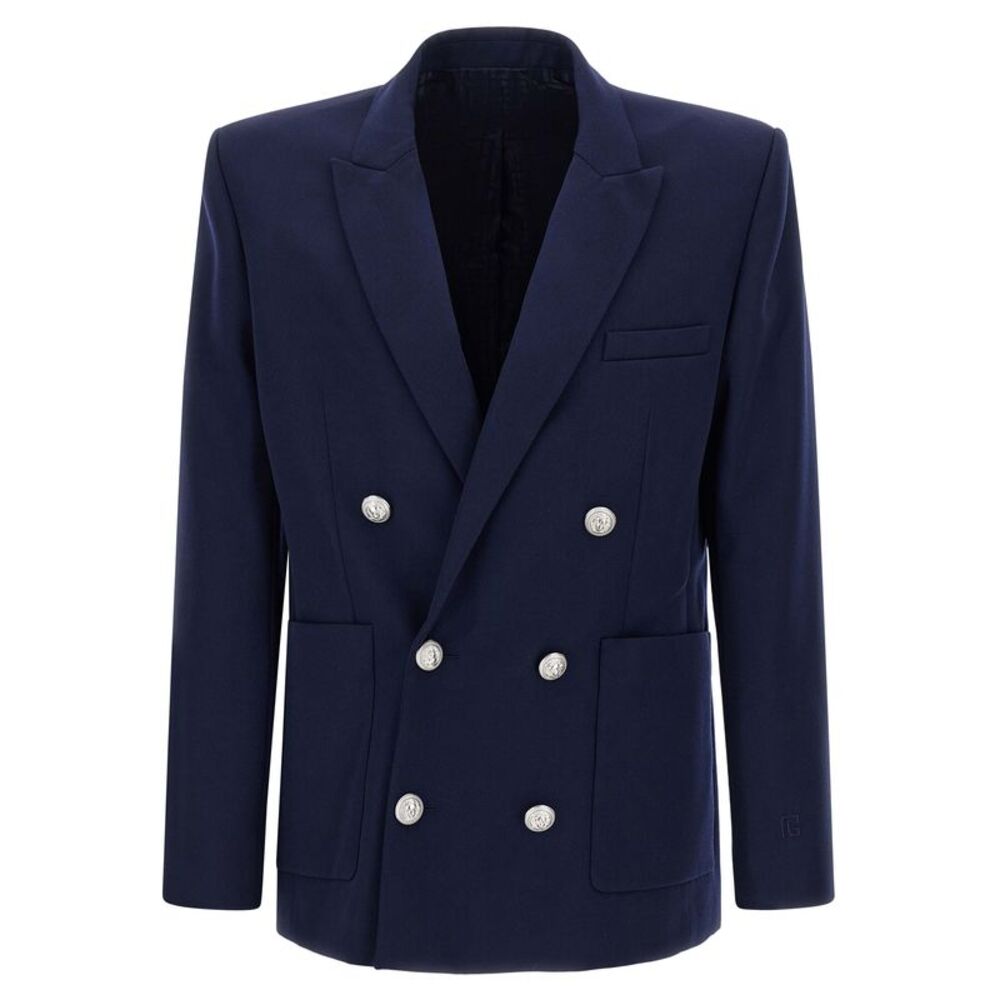 Balmain Blue Virgin Wool Men's Blazer